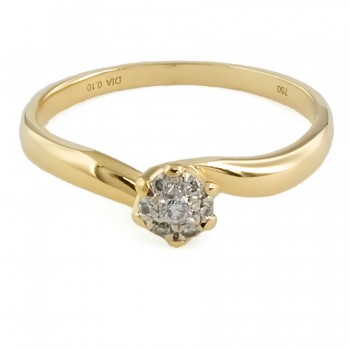 18ct gold Diamond 0.10cts Cluster Ring size O